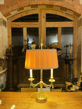 Load image into Gallery viewer, Antique 2-Arm Bouilotte Lamp, Solid Brass With Brass Decorative Swags
