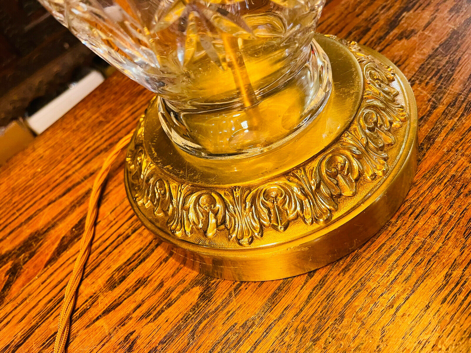 Cut Crystal & Brass Vintage 1950c Table Lamp – Euricka Antiques