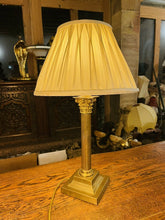 Load image into Gallery viewer, Antique 19th C English Brass Corinthian Table Lamp, Rewired
