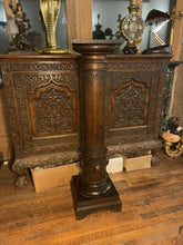 Load image into Gallery viewer, 19th Century Carved Oak Column Pedestal, Plant Stand, Plinth
