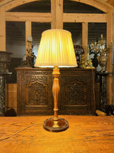 Load image into Gallery viewer, Antique English Carved Mahogany Table Lamp, Edwardian Lighting
