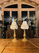 Load image into Gallery viewer, Pair Of Antique Italian Venetian Carved Giltwood , Polychrome Table Lamps
