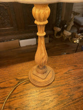 Load image into Gallery viewer, Rustic French Farmhouse Chic Table Lamp, Antique Pitch Pine Lamp
