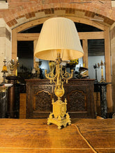 Load image into Gallery viewer, Antique Louis XIV Style Gilded Bronze Candleabra Table Lamp
