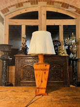 Load image into Gallery viewer, Vintage Art Deco Style Burr Walnut &amp; Thuya Table lamp, Inlaid Marquetry
