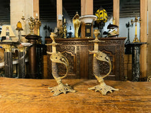 Load image into Gallery viewer, 19th Century Antique Prussian Officers Sword Candlestick Pair
