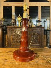 Load image into Gallery viewer, Antique Ruby Red Cut Glass Table Lamp
