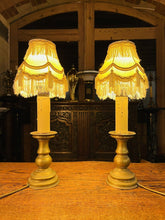 Load image into Gallery viewer, Pair Of Antique Dutch Style Solid Brass Table Lamps, Candlesticks
