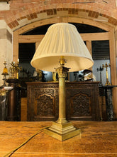 Load image into Gallery viewer, Antique 19th C English Brass Corinthian Table Lamp, Rewired
