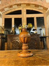 Load image into Gallery viewer, Antique Jacobean Style Hand Carved Oak Table Lamp
