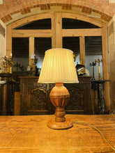 Load image into Gallery viewer, Antique Jacobean Style Hand Carved Oak Table Lamp
