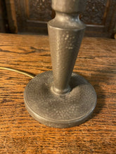 Load image into Gallery viewer, Antique Hand Beaten Pewter Table Lamp, Rewired
