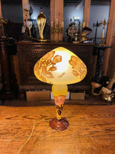 Load image into Gallery viewer, Vintage French Cameo Glass Table Lamp By “La Rochere” Art Nouveau Style
