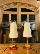 Load image into Gallery viewer, Pair Of Mid Century Gold Plated Spanish Table Lamps, By ‘Milan’
