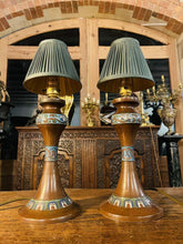 Load image into Gallery viewer, 19th Century Japanese Enamelled Bronze Cloissonne Table Lamps, Pair, Rewired
