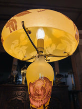 Load image into Gallery viewer, Vintage French Cameo Glass Table Lamp By “La Rochere” Art Nouveau Style
