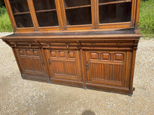 Load image into Gallery viewer, Antique English Oak Library Bookcase, Arts &amp; Crafts Style
